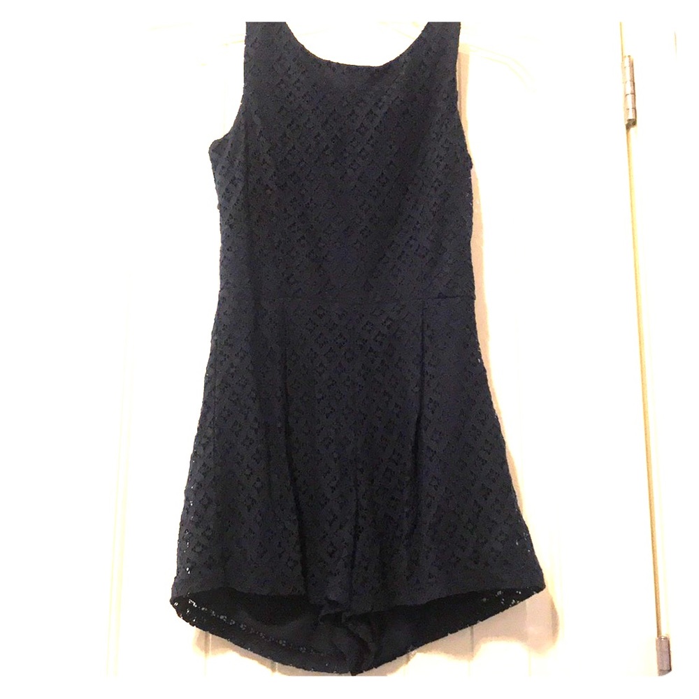 Navy Lace Romper
